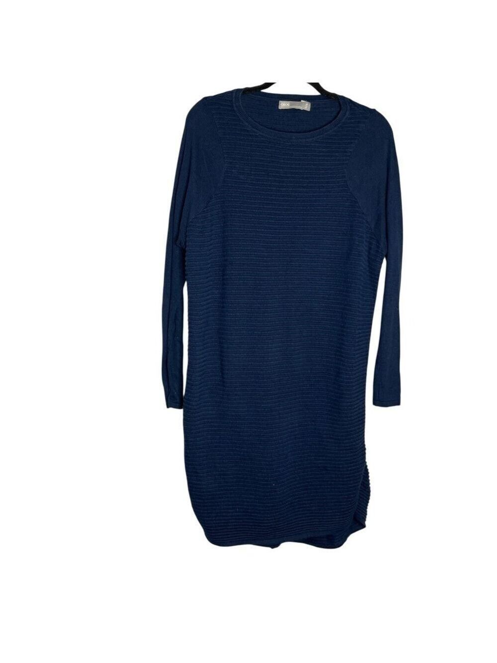 ASOS Ribbed Knit Midi Sweater Dress 100% Cotton Loose Fit, size 4